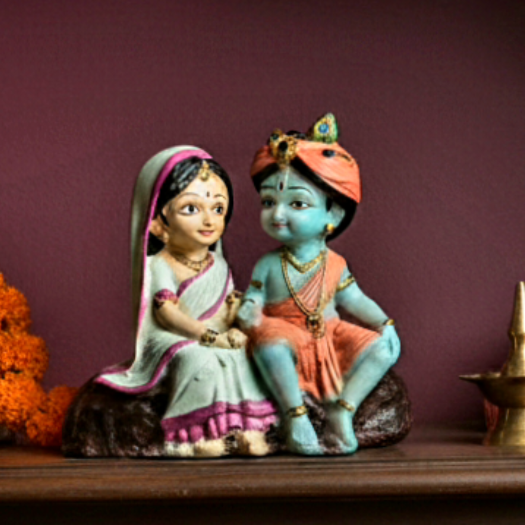 divine radha krishna figurine – spiritual decor showpiece