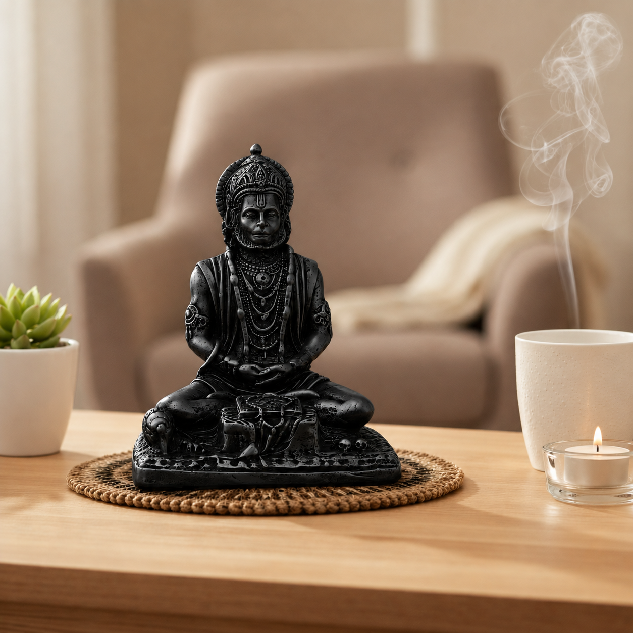 Meditation Hanuman - Black